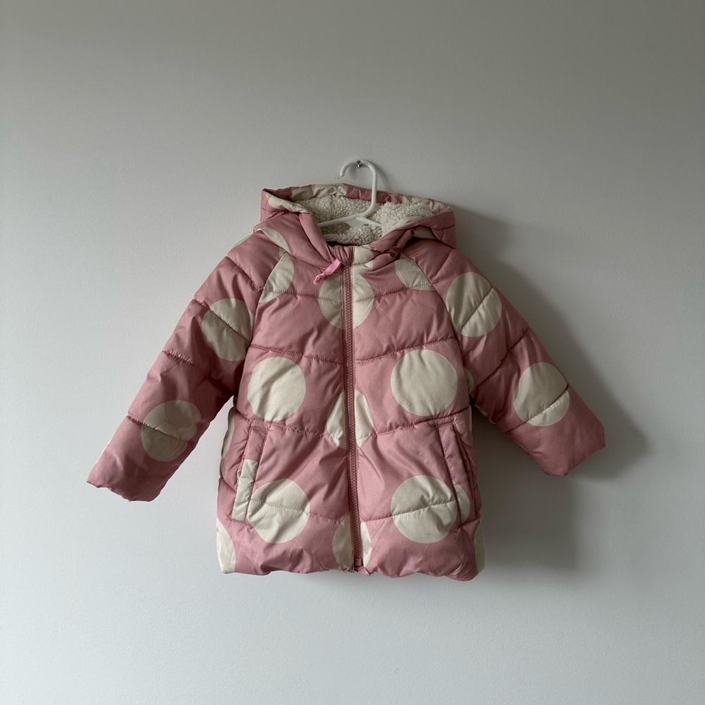 gap polka dot puffer coat